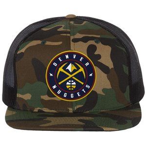 Denver Nuggets 3D PVC Patch Wool Blend Flat Bill Hat- Army Camo/ Black